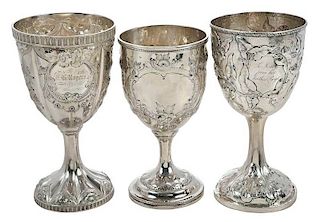 Three Coin Silver Goblets