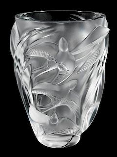 Lalique Martinets Glass Vase
