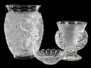 Three Lalique Glassware Objects