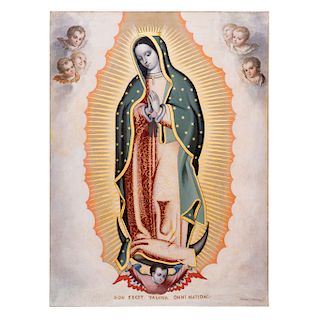 SIGNED “LABASTIDA” (MÉXICO, 19TH CENTURY), VIRGIN OF GUADALUPE. Oil on canvas. Signed and dated in 1810. 