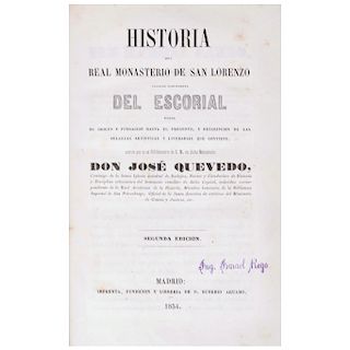 Quevedo, José. Historia del Real Monasterio de San Lorenzo, Llamado Comúnmente del Escorial. Madrid: 1854. Segunda edición.