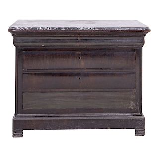 Pair of drawers. PRINCIPLES OF XX CENTURY. Made of wood, with marble cover. Rectangular cover, 4 drawers.