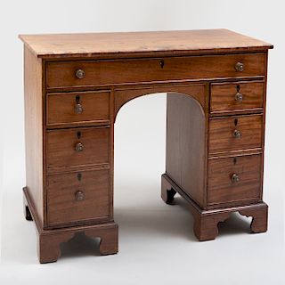 Late George III Mahogany Kneehole Desk
