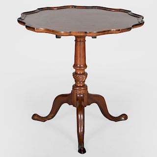 George III Style Carved Mahogany Tilt-Top Tripod Tea Table