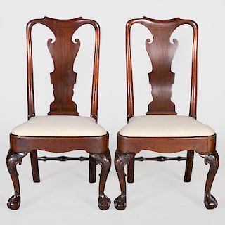 Pair of Irish George II Mahogany Side Chairs