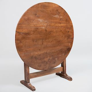 French Provincial Fruitwood Tilt-Top Wine Tasting Table