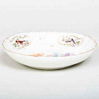 Meissen Porcelain Circular Dish Decorated with Birds
