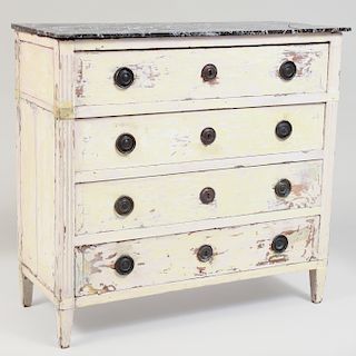Continental Neoclassical White Painted Chest of Drawers