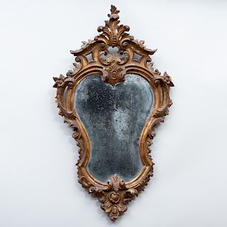 Italian Rococo Style Giltwood Girandole Mirror