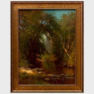 Charles Day Hunt (1840-1914): River Landscape