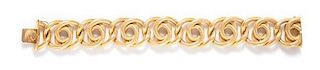 An 18 Karat Yellow Gold Textured Link Bracelet, Italian, 41.30 dwts.