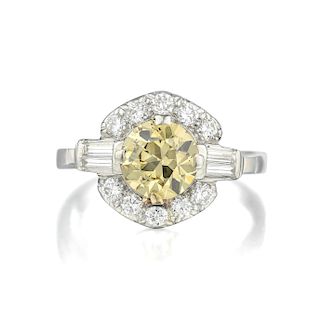 Art Deco Colored Diamond Ring