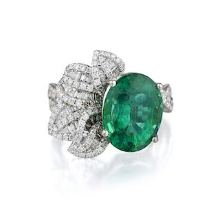 A 4.68-Carat Emerald and Diamond Ring
