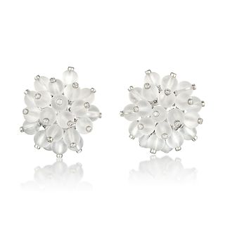 Aletto Brothers Rock Crystal and Diamond Earclips