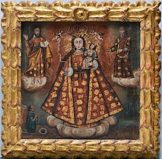 Cuzco School The Virgin of Candelaria Oil 18th C.