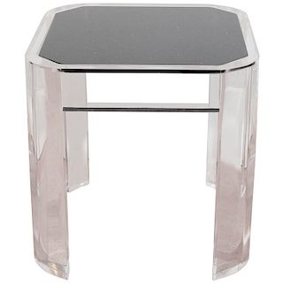 Karl Springer Style Modern Lucite Side Table