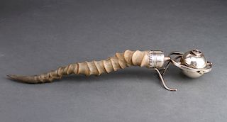 J. Batt Silver Horn Gimble Cigar Lighter Oil Lamp