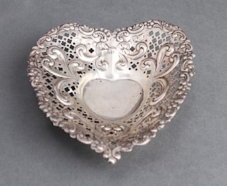 Gorham Silver Pierced Heart-Form Trinket Tray