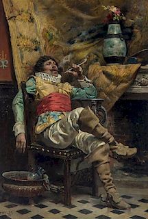 * Charles Wilda, (Austrian, 1854-1907), Cavelier in a Tavern, 1883