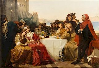 * Ferdinand Wilhelm Pauwels, (Belgian, 1830-1904), After the Banquet, 1869