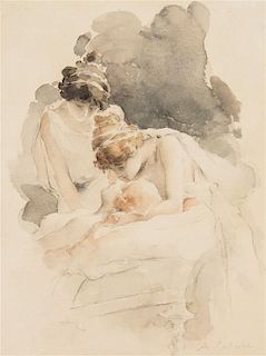 Antoine Calbet, (French, 1860-1944), Three Maidens