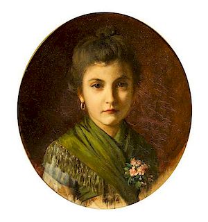 Adolf Echtler, (German, 1843-1914), Portrait of a Young Woman