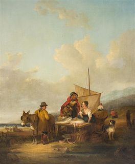 * William Shayer, (British, 1788-1879), Selling Fish, 1848