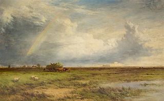 * Alfred Walter Williams, (British, 1824-1905), View of Manchelsea Marshes, 1882