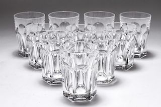 Assorted Baccarat Crystal Harcourt Tumblers, Ten