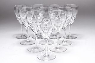 Baccarat Cut Crystal Harcourt Wine Glasses, 10