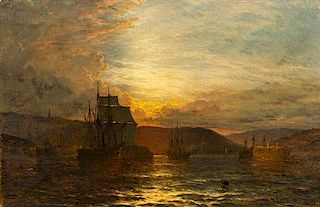 * Henry Thomas Dawson, (British, 19th century), Ships at Anchor, 1874