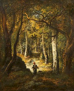 * Narcisse-Virgil Diaz de la Pena, (French, 1807-1876), Gathering Wood, 1860