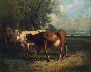 * Constant Troyon, (French, 1810-1865), Cows in a Landscape