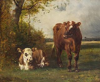* Constant Troyon, (French, 1810-1865), Cows in a Field