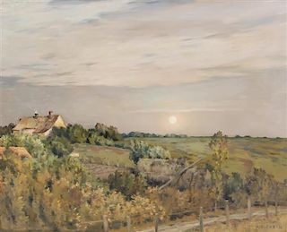 * Jean Charles Cazin, (France, 1841-1901), Sunset