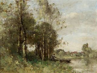 Paul Désiré Trouillebert, (French, 1829-1900), Landscape