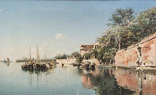 * Federico del Campo, (Peruvian, 1837-1927), Venice Waterway, 1887