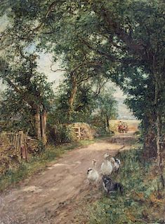 * Henry John Yeend King, (British, 1855-1924), Geese on a Path
