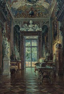 * W.T. Chmielinsky, (Polish, 19th century), Interior Scene