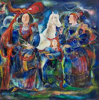 Gayaneh Levonovna Khachatrian, (Georgian, 1942-2009), The Red Veil, 1997