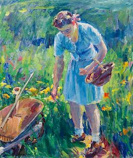 * William Malherbe, (French, 1884-1952), Garden Girl