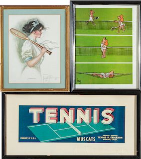 Tennis Related Lithographs, 3