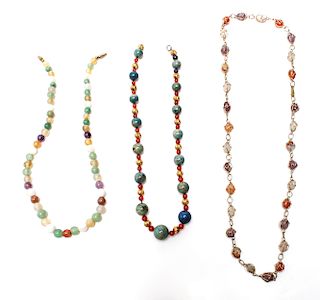 Hardstone & Gold-Tone Chokers Necklace Group of 3
