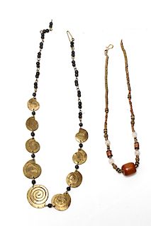 African Amber & Brass Necklaces, 2
