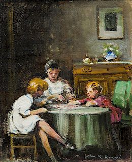 Jules Rene Herve, (French, 1887-1981), Children at a Table