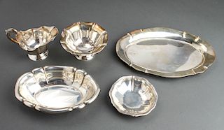 Continental Silver Small Trays, Dishes & Creamer 5