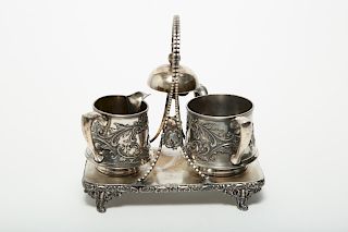 Rogers Smith Silver-Plate Sugar & Creamer on Stand