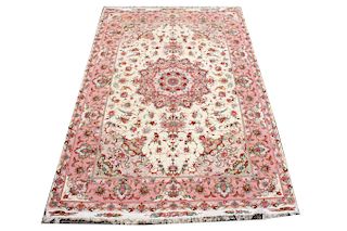 Persian Pink Floral Carpet 6' 8" x 9' 11"