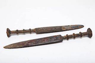 Chinese Metal Daggers, Warring States-Manner, Pair