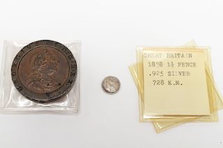 Britain George III 1 Pence & Victoria 1 1/2 Pence